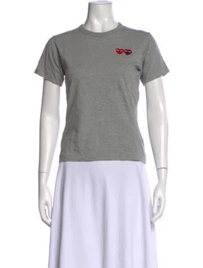 Pre-owned Comme Des Garçons Play Graphic Print Crew Neck T-shirt In Gray