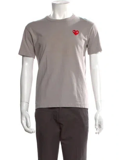 Pre-owned Comme Des Garçons Play Graphic Print Crew Neck T-shirt In Gray