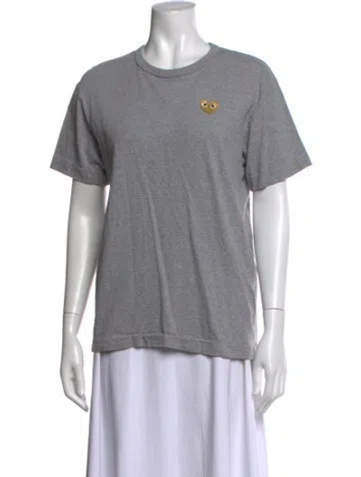 Pre-owned Comme Des Garçons Play Graphic Print Crew Neck T-shirt In Gray