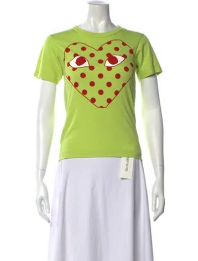 Pre-owned Comme Des Garçons Play Graphic Print Crew Neck T-shirt In Green