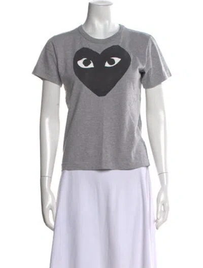 Pre-owned Comme Des Garçons Play Graphic Print Crew Neck T-shirt In Grey