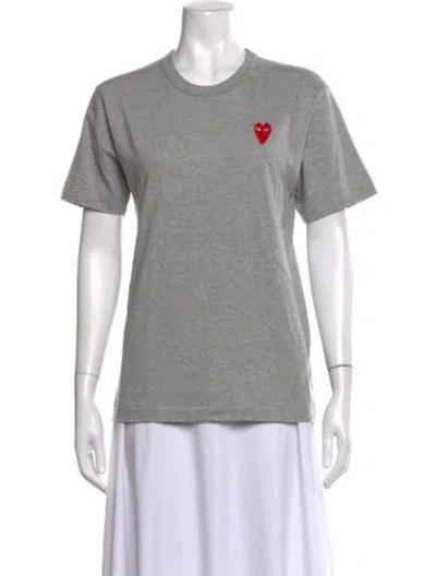 Pre-owned Comme Des Garçons Play Graphic Print Crew Neck T-shirt In Grey
