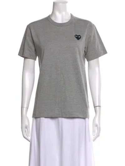 Pre-owned Comme Des Garçons Play Graphic Print Crew Neck T-shirt In Grey
