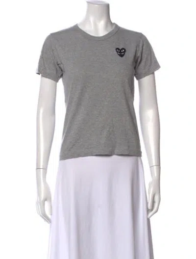 Pre-owned Comme Des Garçons Play Graphic Print Crew Neck T-shirt In Grey