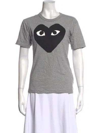Pre-owned Comme Des Garçons Play Graphic Print Crew Neck T-shirt In Grey