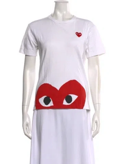 Pre-owned Comme Des Garçons Play Graphic Print Crew Neck T-shirt In Neutral