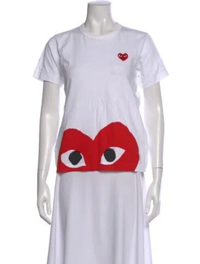 Pre-owned Comme Des Garçons Play Graphic Print Crew Neck T-shirt In Neutral