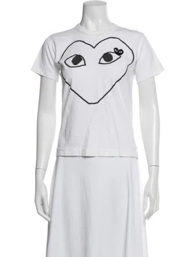 Pre-owned Comme Des Garçons Play Graphic Print Crew Neck T-shirt In Neutrals
