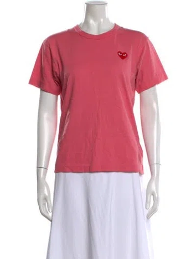 Pre-owned Comme Des Garçons Play Graphic Print Crew Neck T-shirt In Pink
