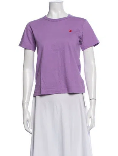 Pre-owned Comme Des Garçons Play Graphic Print Crew Neck T-shirt In Purple