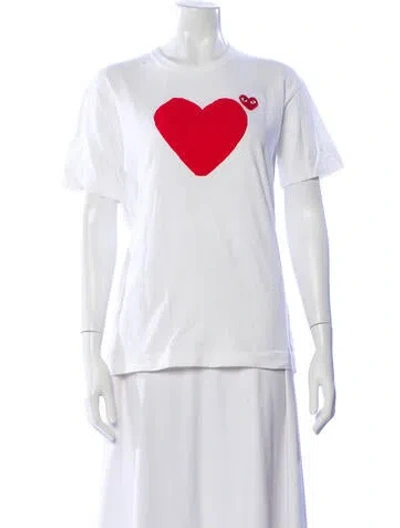 Pre-owned Comme Des Garçons Play Graphic Print Crew Neck T-shirt In Red