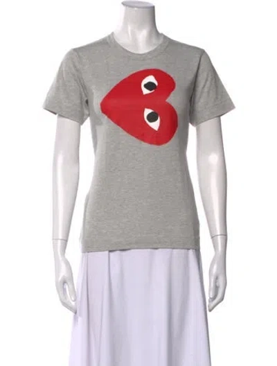 Pre-owned Comme Des Garçons Play Graphic Print Crew Neck T-shirt W/ Tags In Grey