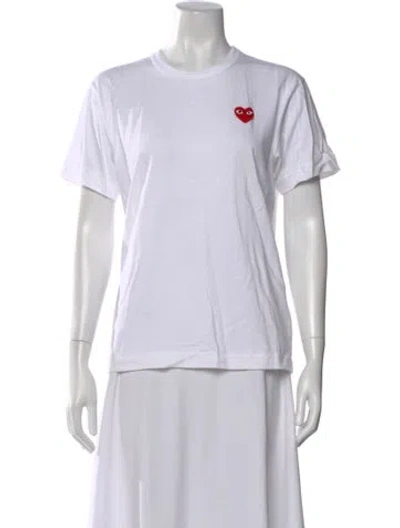 Pre-owned Comme Des Garçons Play Graphic Print Crew Neck T-shirt W/ Tags In White