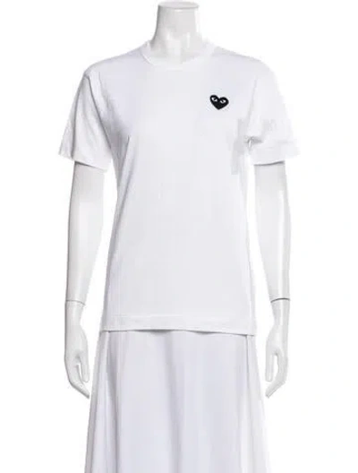 Pre-owned Comme Des Garçons Play Graphic Print Crew Neck T-shirt W/ Tags In White