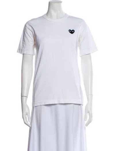 Pre-owned Comme Des Garçons Play Graphic Print Crew Neck T-shirt In White