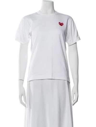 Pre-owned Comme Des Garçons Play Graphic Print Crew Neck T-shirt In White