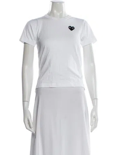 Pre-owned Comme Des Garçons Play Graphic Print Crew Neck T-shirt In White