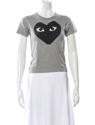 Pre-owned Comme Des Garçons Play Graphic Print Crew Neck T-shirt In White