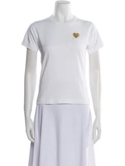 Pre-owned Comme Des Garçons Play Graphic Print Crew Neck T-shirt In White