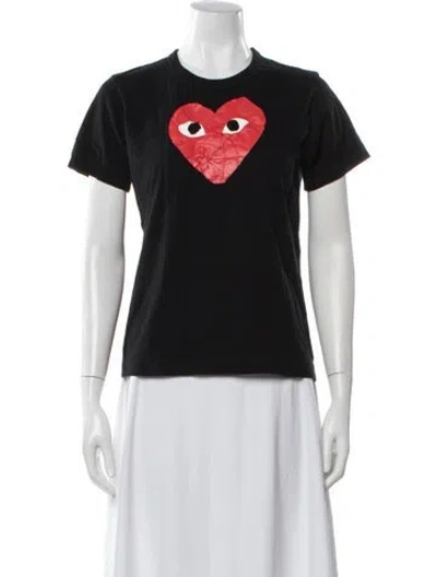 Pre-owned Comme Des Garçons Play Graphic Print Crew Neck T-shirt In White