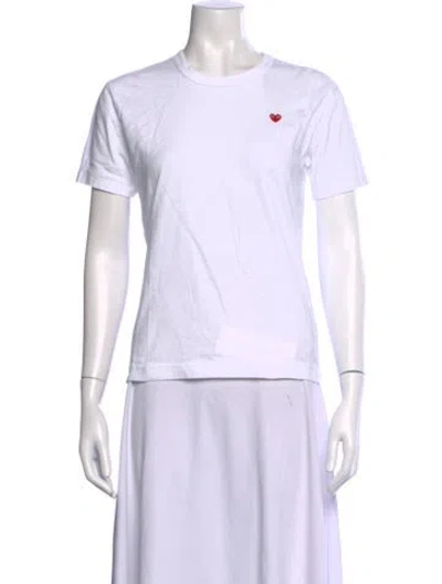 Pre-owned Comme Des Garçons Play Graphic Print Crew Neck T-shirt In White