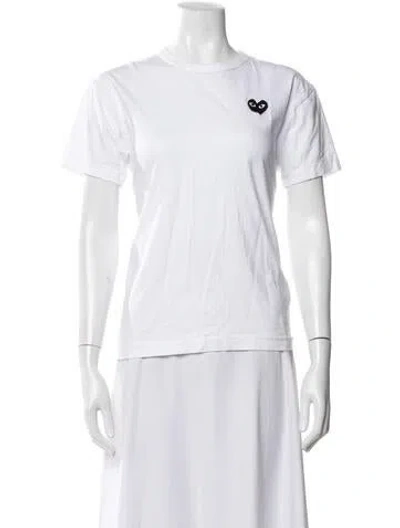 Pre-owned Comme Des Garçons Play Graphic Print Crew Neck T-shirt In White