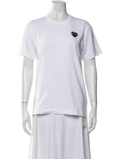 Pre-owned Comme Des Garçons Play Graphic Print Crew Neck T-shirt In White