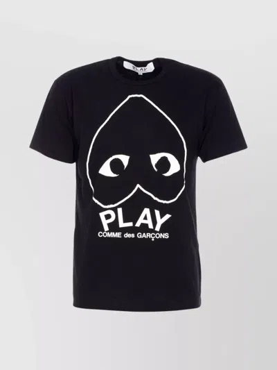 Comme Des Garçons Play Graphic Print Crewneck Short Sleeves T-shirt In Black