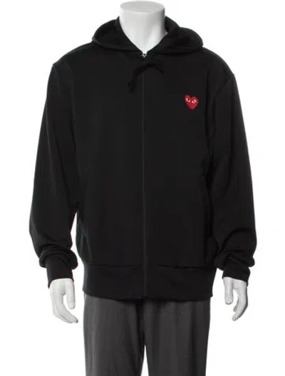 Pre-owned Comme Des Garçons Play Graphic Print Jacket In Black