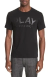 Comme Des Garçons Play Comme Des Garcons Play Mens Black Reverse Logo-print Cotton-jersey T-shirt In Black