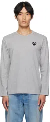 Comme Des Garçons Play Crew Neck Lightweight Long Sleeves Regular Fit In Gray