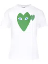 Comme Des Garçons Play Play T-shirt Green Heart In White