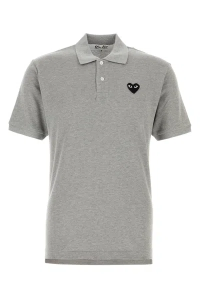 Comme Des Garçons Play Comme Des Garcons Play Grey Piquet Polo Shirt In Gray