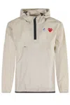 Comme Des Garçons Play Half Zip Jacket In Gray
