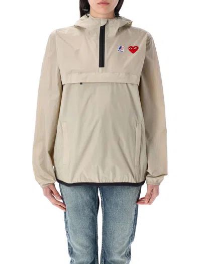 アウターその他 PLAY COMME des GARCONS K-WAY HALF ZIP JACKET RED HEART Comme Des Garçons Play K-way Half Zip Jacket Red Heart In