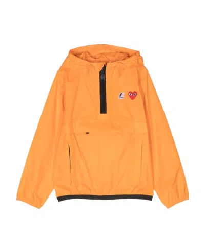 Comme Des Garçons Play Half Zipper Jacket In Orange