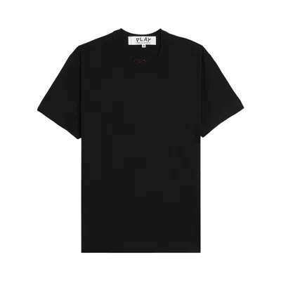 Pre-owned Comme Des Garçons Play Heart Back Emblem T-shirt 'black'