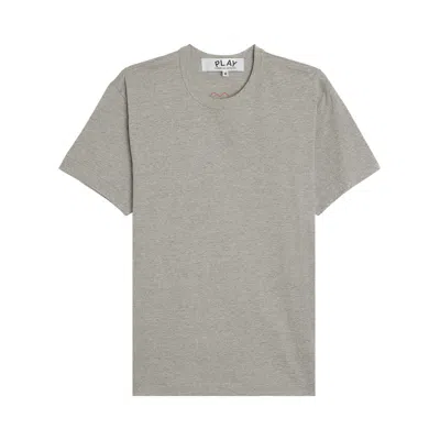 Pre-owned Comme Des Garçons Play Heart Back Emblem T-shirt 'grey' | Men's Size M In Gray