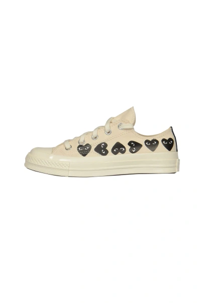 Comme Des Garçons Play Heart Canvas Sneakers In Black