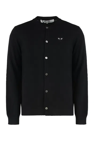 Comme Des Garçons Play Heart Cardigan In Black