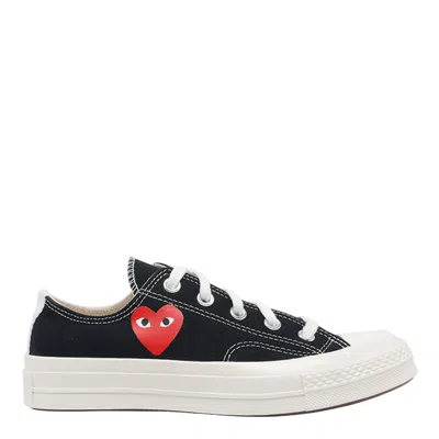 Comme Des Garçons Play Heart Chuck Logo Sneakers In Black