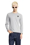 Comme Des Garçons Play Crew Neck Lightweight Long Sleeves Regular Fit In Gray