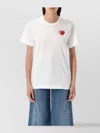 Comme Des Garçons Play White Metal Stone Emblem Red Heart T-shirt