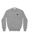 Comme Des Garçons Play Heart-embellished Cardigan In Gray