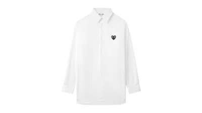 Pre-owned Comme Des Garçons Play Heart Emblem Shirt In White