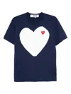 Comme Des Garçons Play Heart-emblem T-shirt In Blue