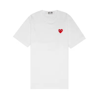 Pre-owned Comme Des Garçons Play Heart Emblem T-shirt 'white'