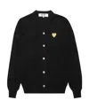 Comme Des Garçons Play Heart Embroidered Cardigan In Black