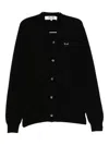 Comme Des Garçons Play Heart-embroidered Cardigan In Black