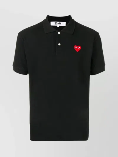 COMME DES GARÇONS PLAY HEART EMBROIDERED COTTON POLO
